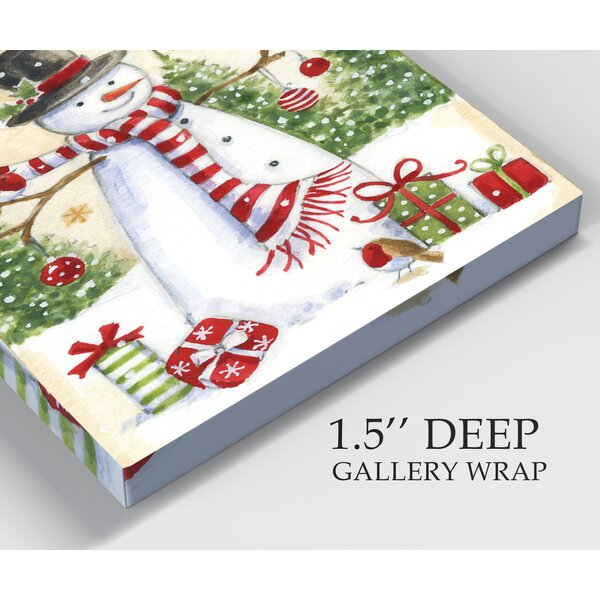 The Holiday Aisle® Snowman Merriment On Canvas Print & Reviews | Wayfair