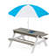 Table de pique-nique d'extérieur en bois 3 en 1 avec parasol, sable convertible et wate, certification Grey Astm et Cpsia-1779081544