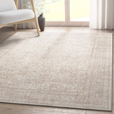 Ervin Isolde Vintage Oriental Botanical Ivory & Cream Area Rug