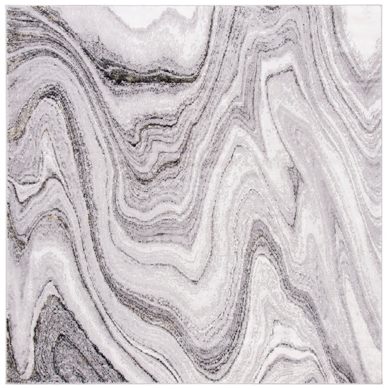 Deerfield Performance Abstract Rug, Square 6'7"