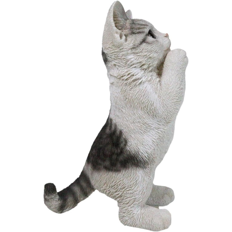 Figurine réaliste chaton félin à poil court avec des yeux de verre