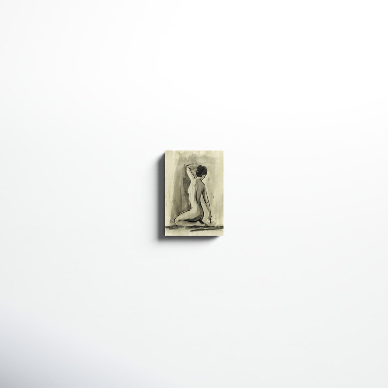 «Sumi-e Figure I», peinture sur toile, H 12 po x l 8 po