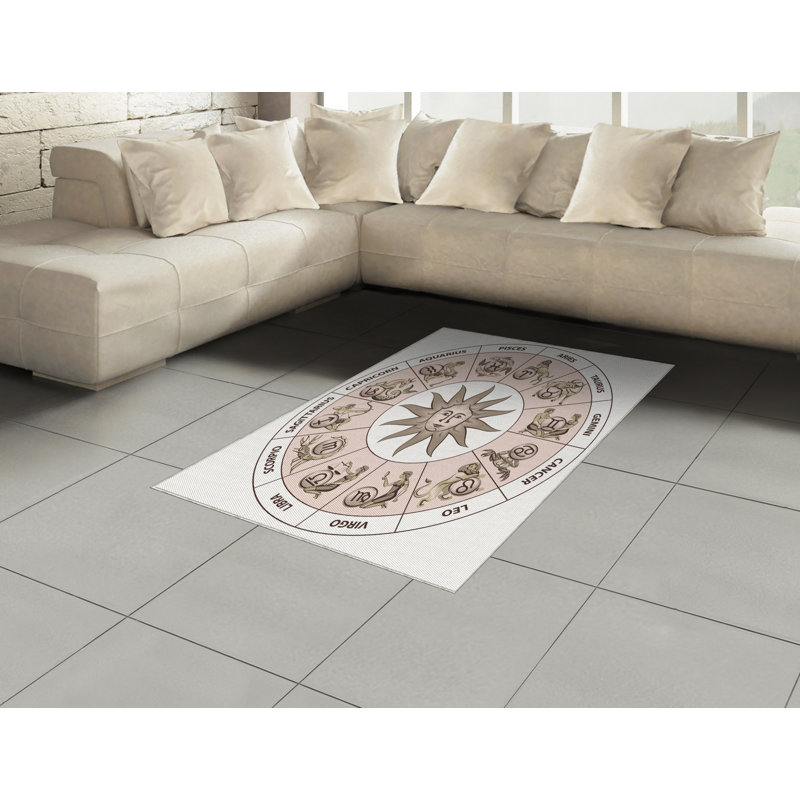 Astrology High Density Long Fiber Poly Threads Decorative Area Rug Carpet, Rectangle 4' x 5'8"