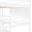 Lit mezzanine blanc avec accessoires fonctionnels. Tablettes, bureau, tableau d'écriture. Fabrication en pin. Améliorez l'utilisation de l'espace. Options pratiques pleine grandeur de l 57 po x H 65 po. Bois