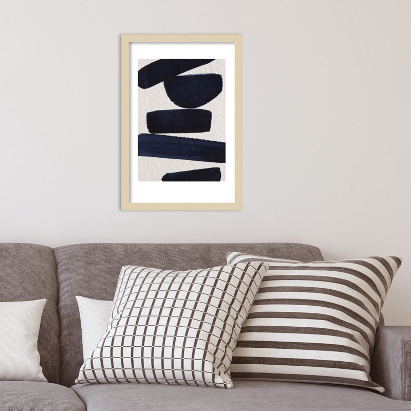 «Japonaise 5» par Simon West - Reproduction d'art graphique sur papier encadré, Brun, H 21 po x l 14 po
