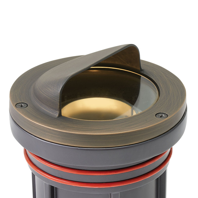 Shielded Brown Low Voltage Hardwired Well Light, Halogen, 50W, Bronze