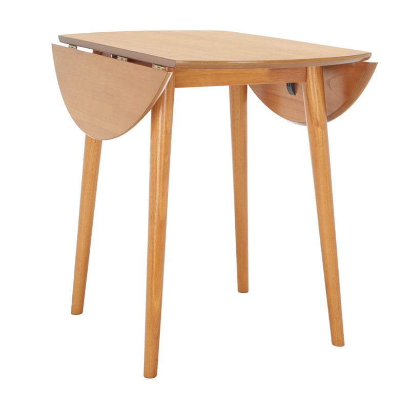 Antea Extendable Round Solid Wood Base Dining Table, Light Oak