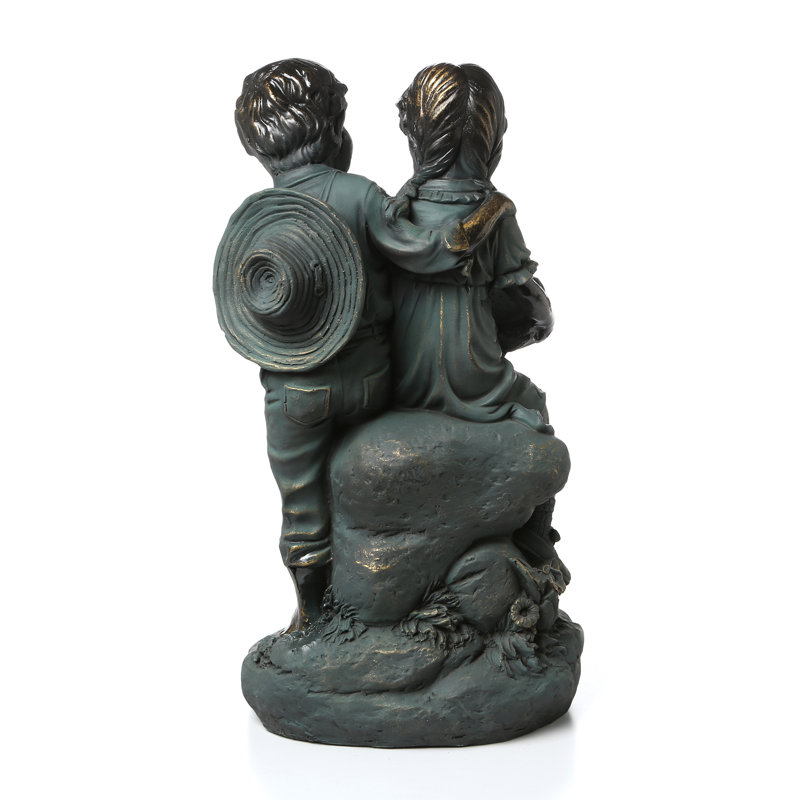 Yadiel Girl and Boy Reading Together Statue