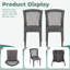 Ensemble de 2 chaises de patio d'extérieur en osier empilables avec structure en fer et dossier ouvert-904930002