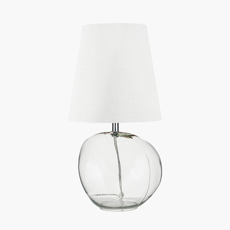 Mila Glass Table Lamp, White