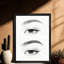 Art mural de maquillage pour les yeux encadré noir, impressions esthétiques réalistes de beauté-799341485