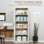 Armoire de rangement autoportante à 2 portes de 63 po avec 2 tablettes à 5 niveaux et 2 tablettes réglables pour la salle à manger HOMcom, blanc antique-1063661486
