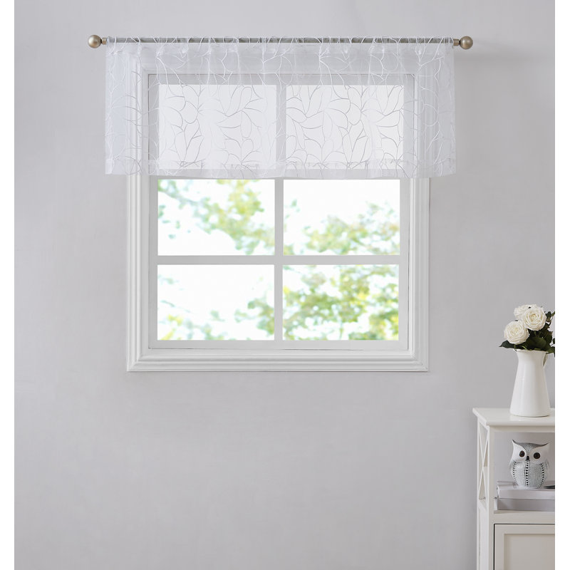  Cantonnière 54 "Floral Tailored, Blanc