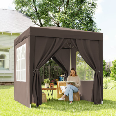 Outsunny 2 x 2 m Garden Pop Up Gazebo with Sidewalls Water Resistant