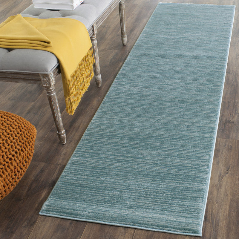 Mcevoy Aqua Area Rug, Runner 2'2" x 14'