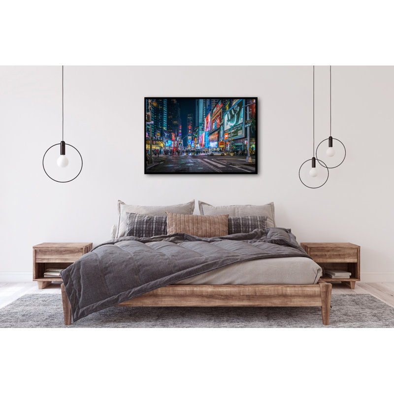 Time Square - Print on Plastic / Acrylic, Black Frame, 80cm H x 120cm W x 10cm D