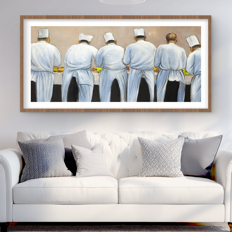 Cooks Chefs Working Together - Contemporary Hobbies Print, Brown