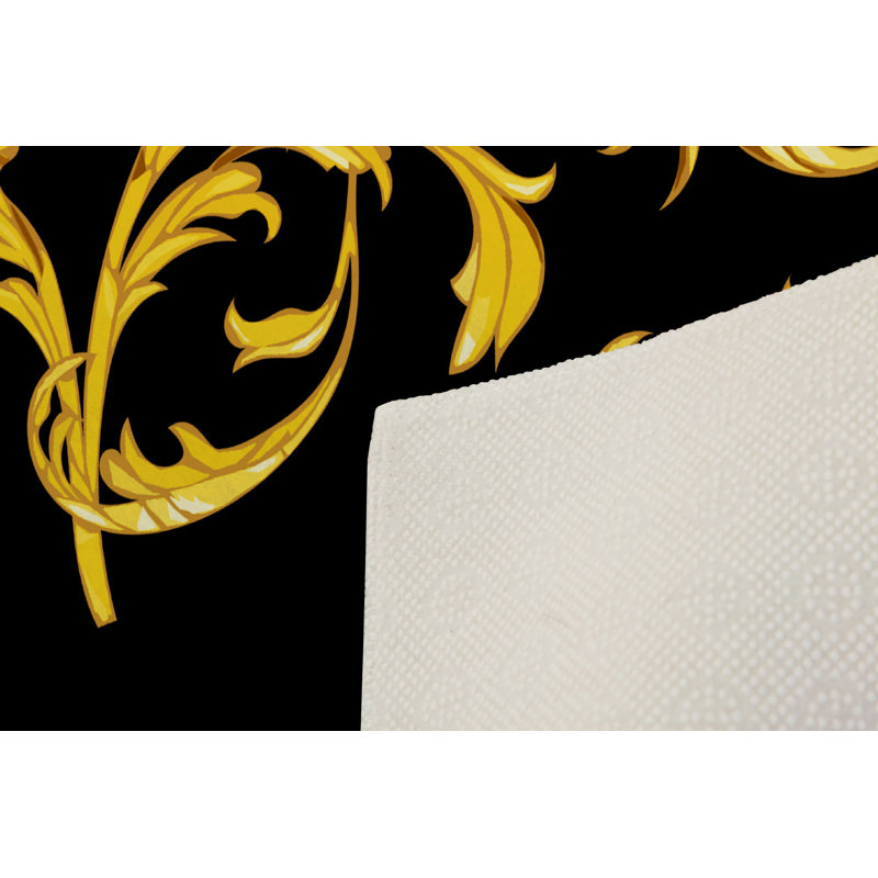 Elegant Hall Carpet, 3D Digital Print Design, 3.9 x 4.9 ft | 100% Polyester, Antibacterial, Non-Slip PVC Dot Underside, Pile Height: 0.04 in, Machine Washable, Perfect for Living Room & Entryway Decor