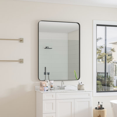 Miroir de salle de bain mural noir