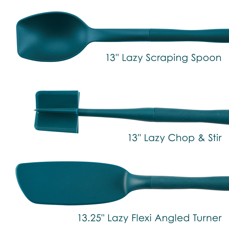 Teal Nylon 3-Piece Lazy Cooking Utensil Set