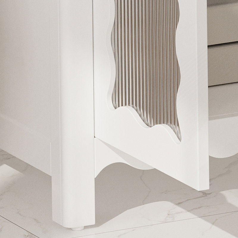 Meuble-lavabo 31 po avec verre trempé, blanc, Blanc