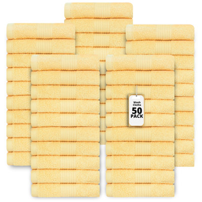 Lingettes 100% coton 600 g / m² 12 x 12 pouces, absorbant doux et à séchage rapide