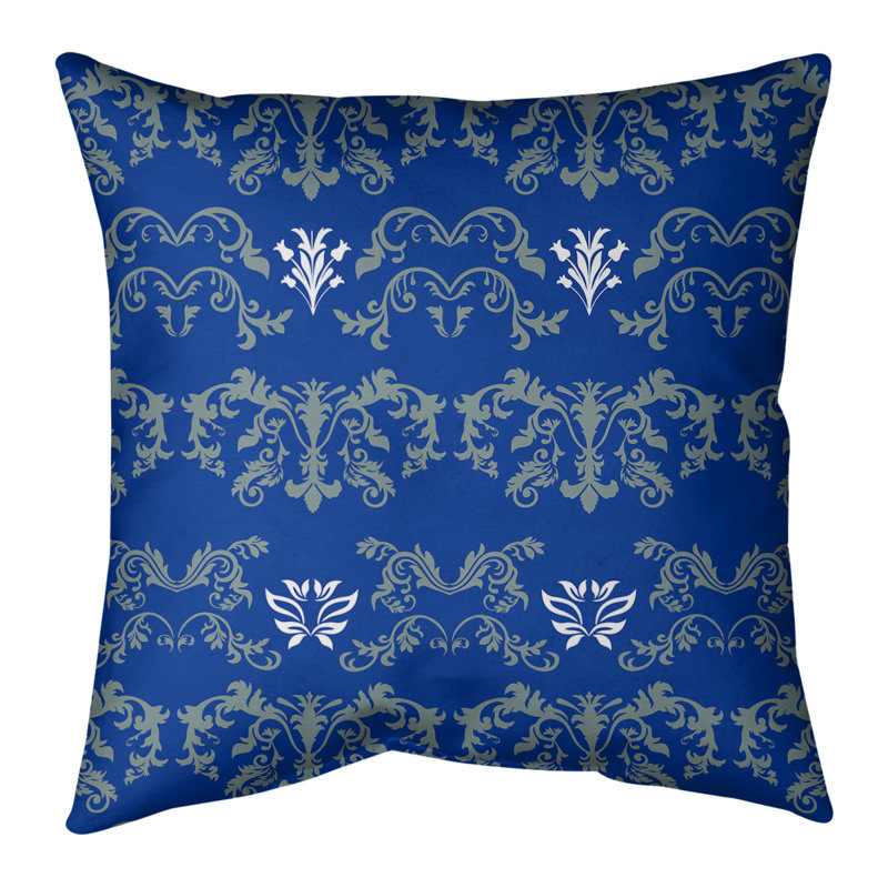 Housse de coussin carré Dallas Dallas, Polyester sergé, Bleu / gris / blanc, 20 po X 20 po