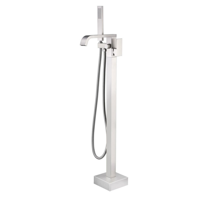 Floor Tub Spout with Diverter, Brushed Nickel