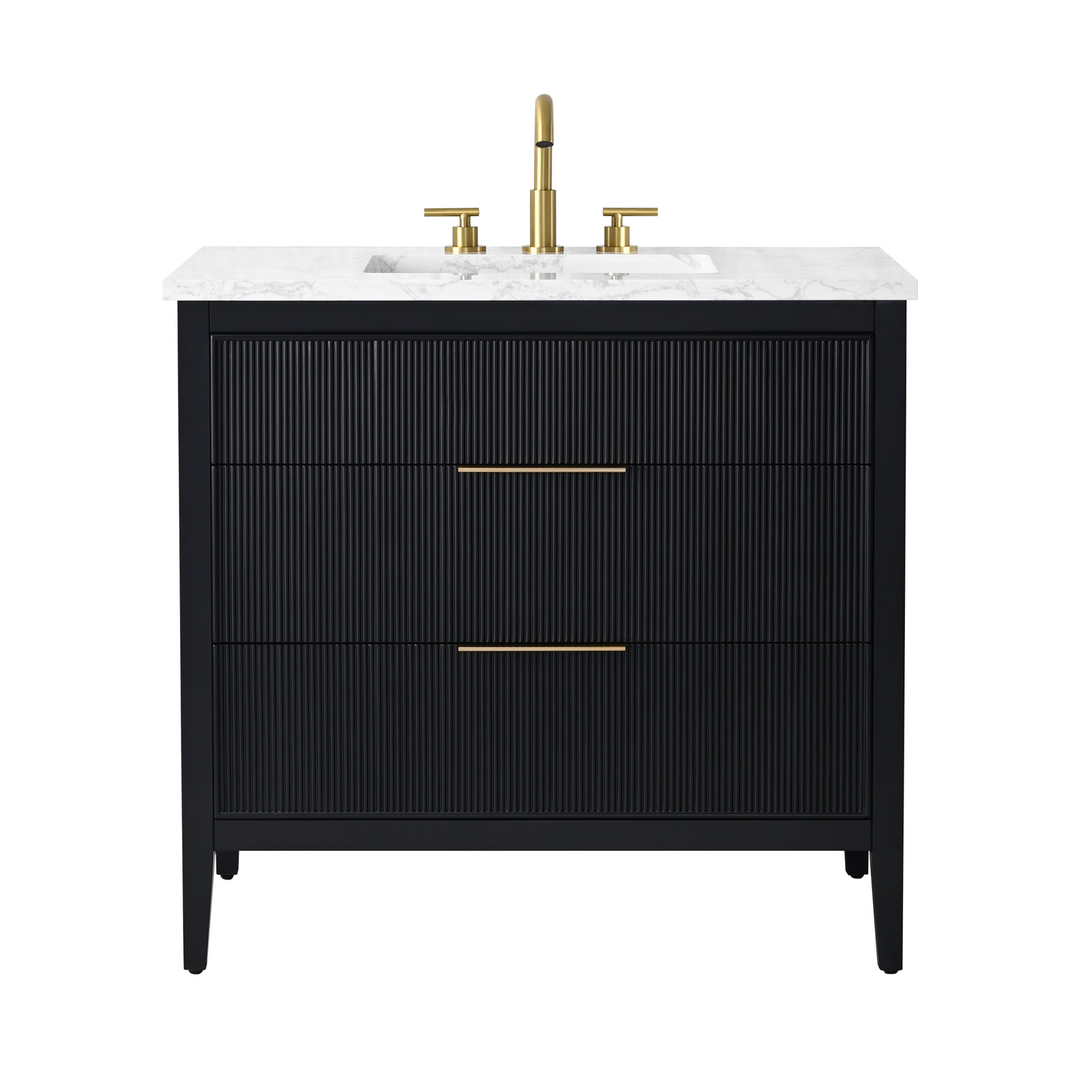Bilroy 36" Oak Single Bathroom Vanity, Black