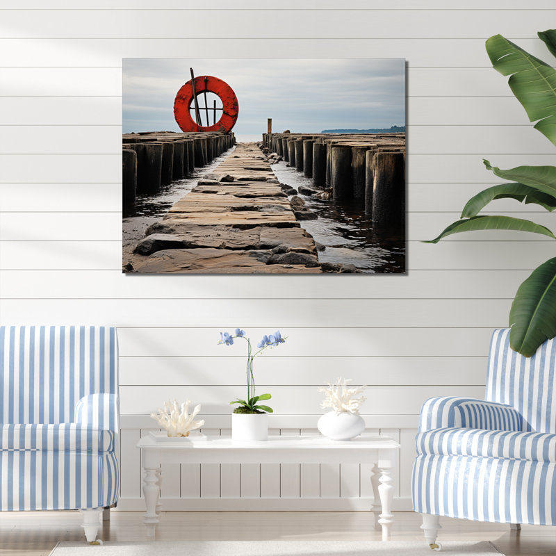 Quai monochrome I - impression, H 12 po x l 20 po x P 1 po, Toile tendue