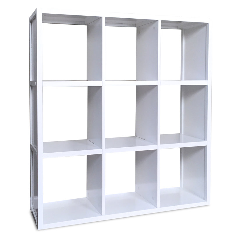 John Louis Home Solid Wood Cube Organizer, White, (9 Shelves) 40.25"H x 37.75"W x 11.75D
