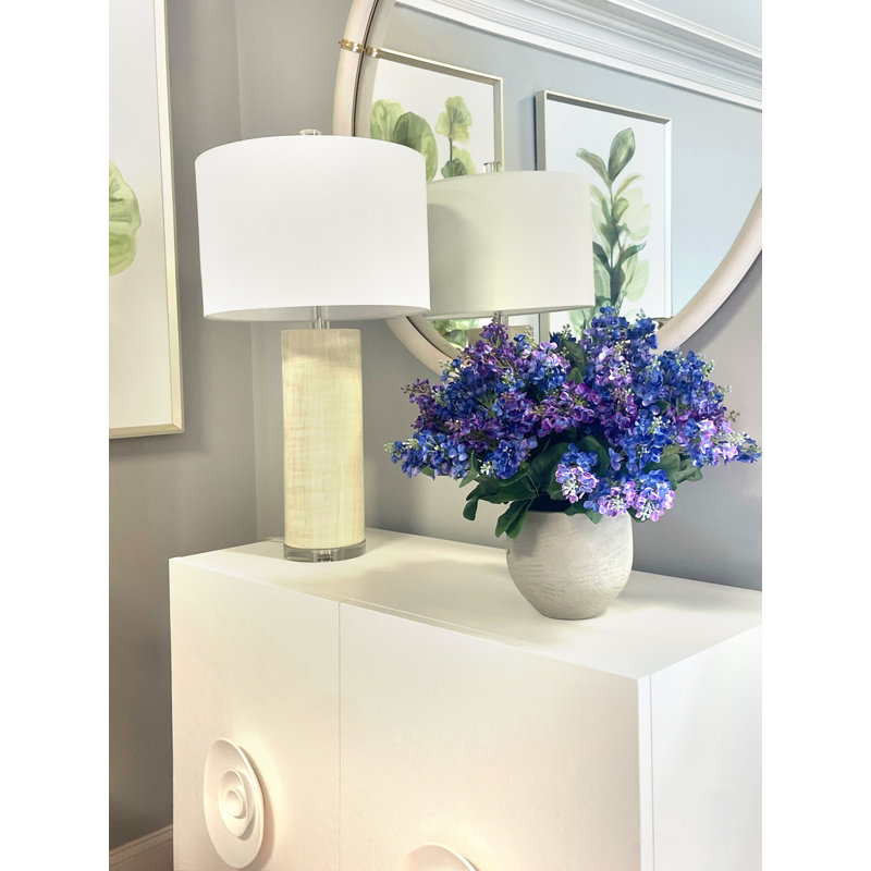Lilac Arrangement in a Round Fiberstone Pot