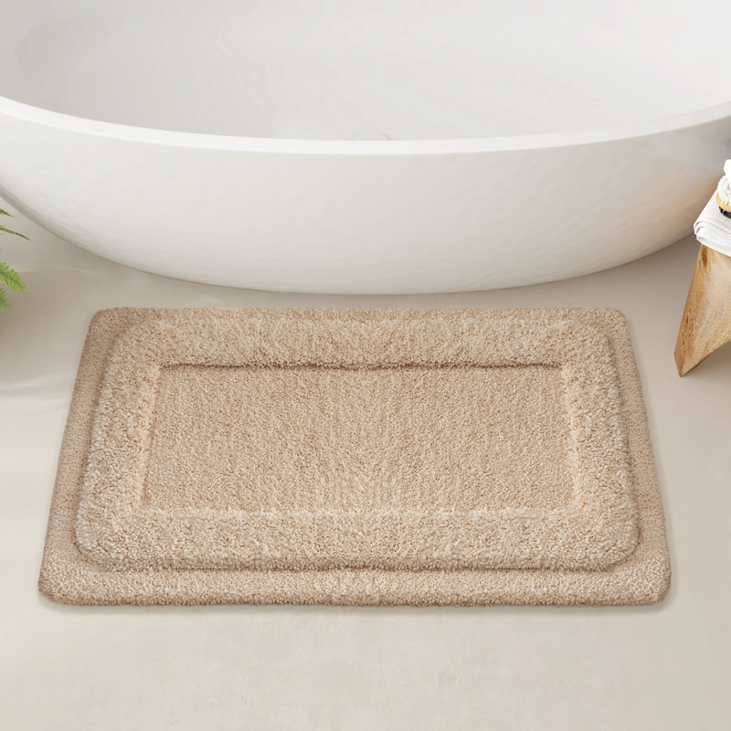 Tapis pour salle de bain Amijan, L 17 po x L 29,5 po, Kaki