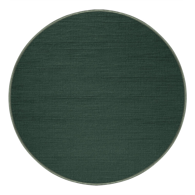 Tapis vert uni lavable à la machine, Rond 3 pi