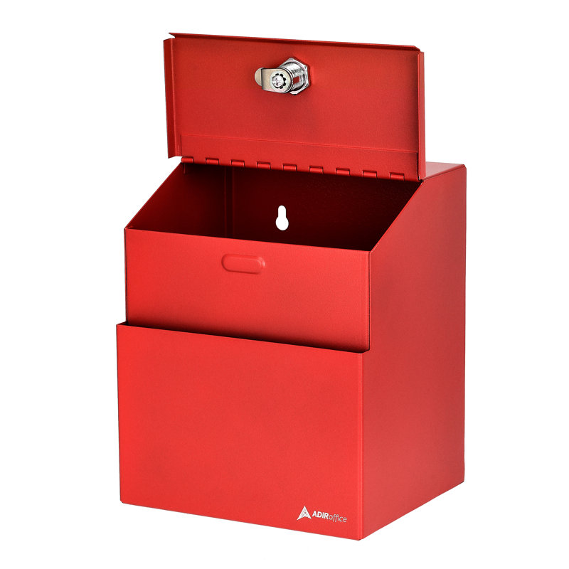 Boîte de dépôt en acier, Rouge