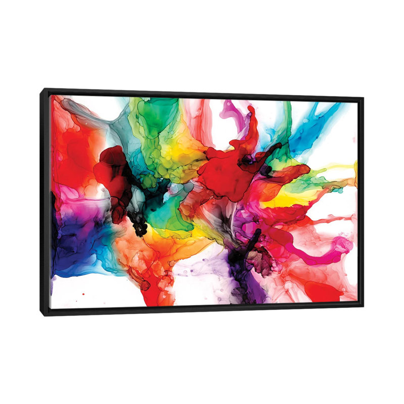 « Jeweltone Prism II » par Jennifer Goldberger-impression, H 18 po x l 26 po x P 1,5 po, Toile avec cadre noir