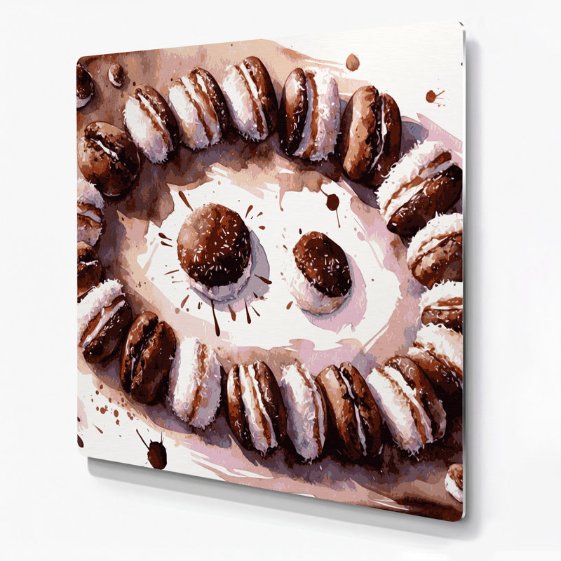 «Desserts Lamingtons», art mural en métal beige, H 32 po x l 32 po
