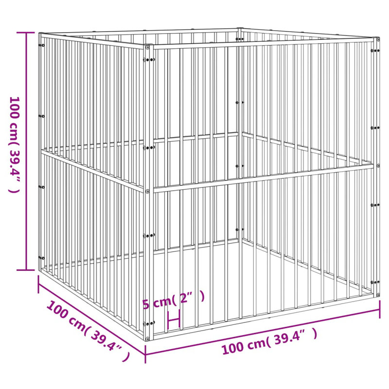 Vici 100cm H Galvanised Steel Exercise Pen