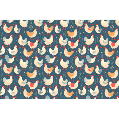 Chicken Blue Yellow Machine Printed Comforter