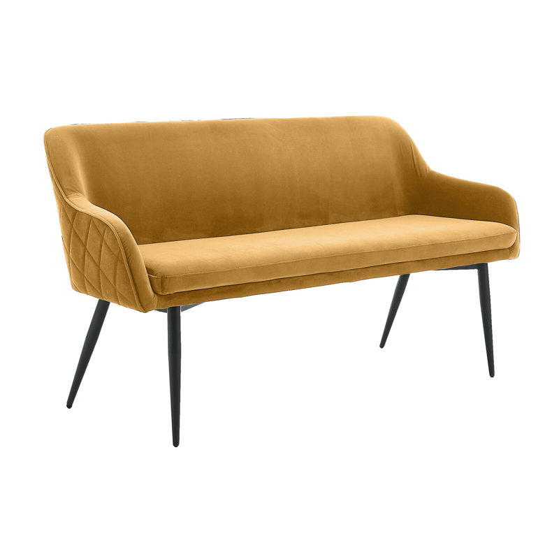 Bahtiyar Upholstered Bench, Mustard yellow