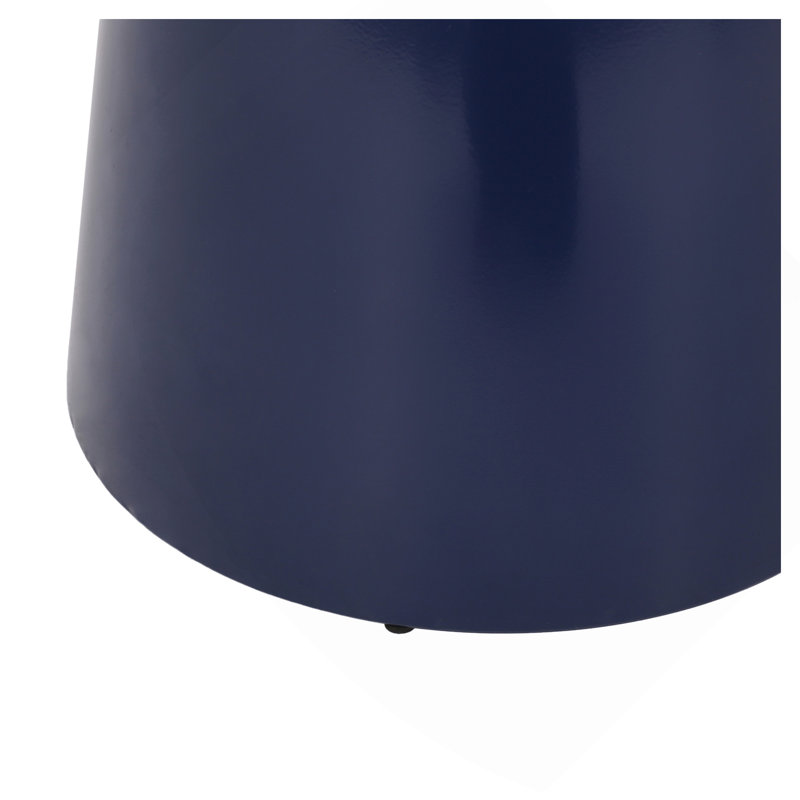 Outdoor Iron Side Tables With Flared Design, Set Of 2 , Navy Blue, Navy Blue