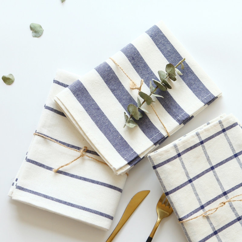 Serviettes 100% coton - 23 po x 16 po (ensemble de 4) écossais, Plaid