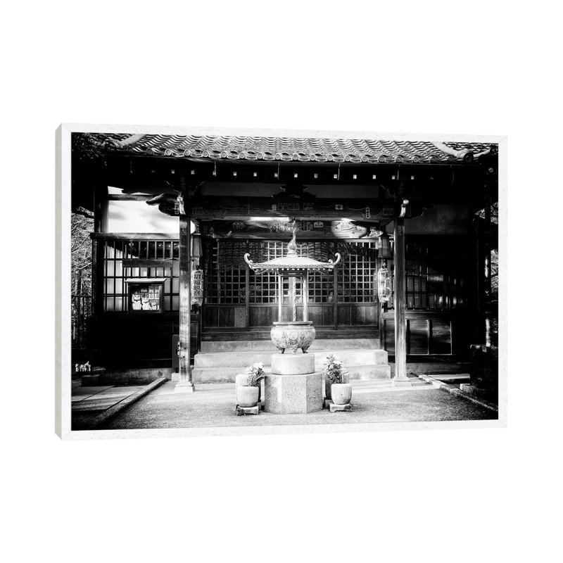 Gotokuji Temple by Philippe Hugonnard - Floater Frame Print on Canvas, White Framed