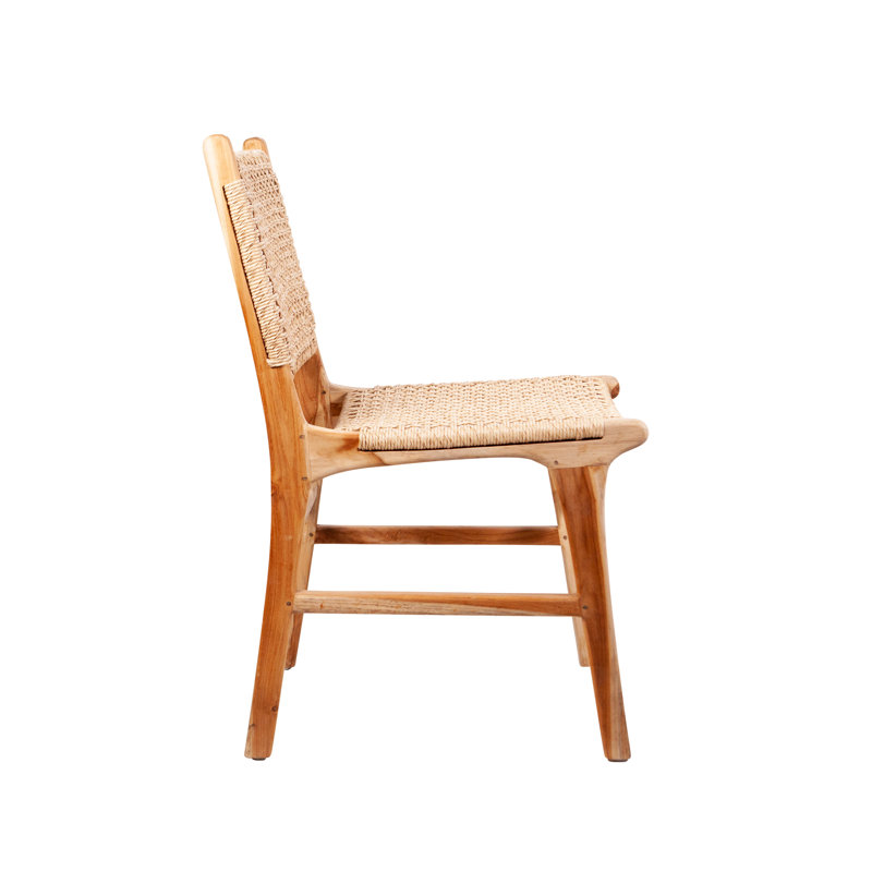 Chaise d'appoint empilable en bois massif brun