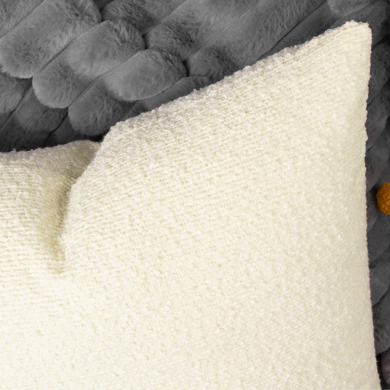 Soft Textured Bouclé Decorative Throw Pillow Covers, Beige