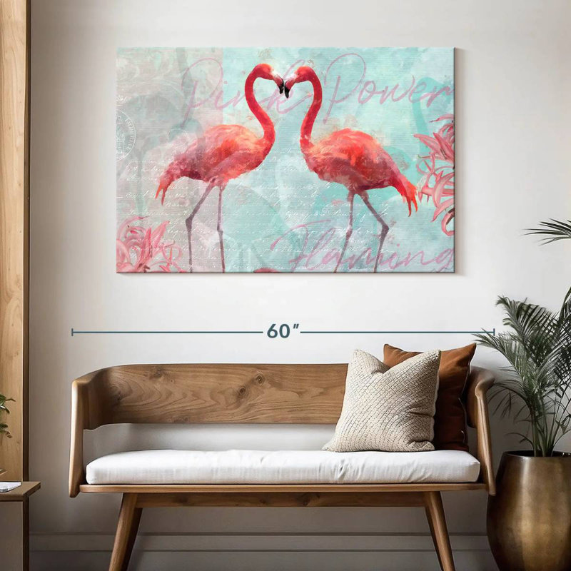Flamingo Power, 32" H x 48" W
