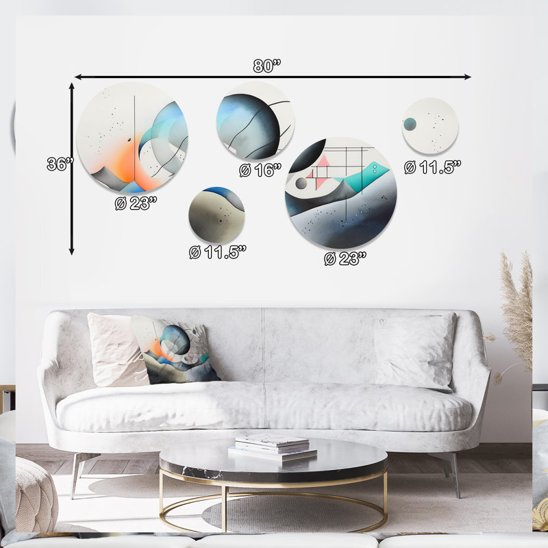 Grey Harmonious Patterns I - Modern Geometric Metal Wall Décor