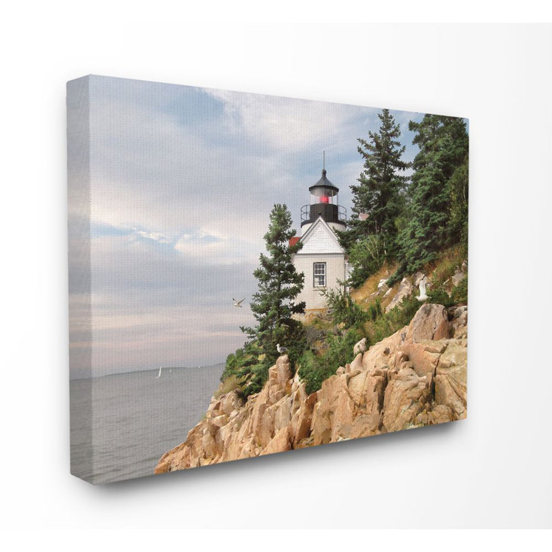 «Harbor Lighthouse Seaside», photographie, Toile tendue, H 24 po x l 30 po