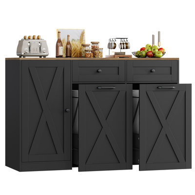 Tilt Out Trash Cabinet, Free Standing Kitchen Storage Cabinet, For Kitchen Living Room