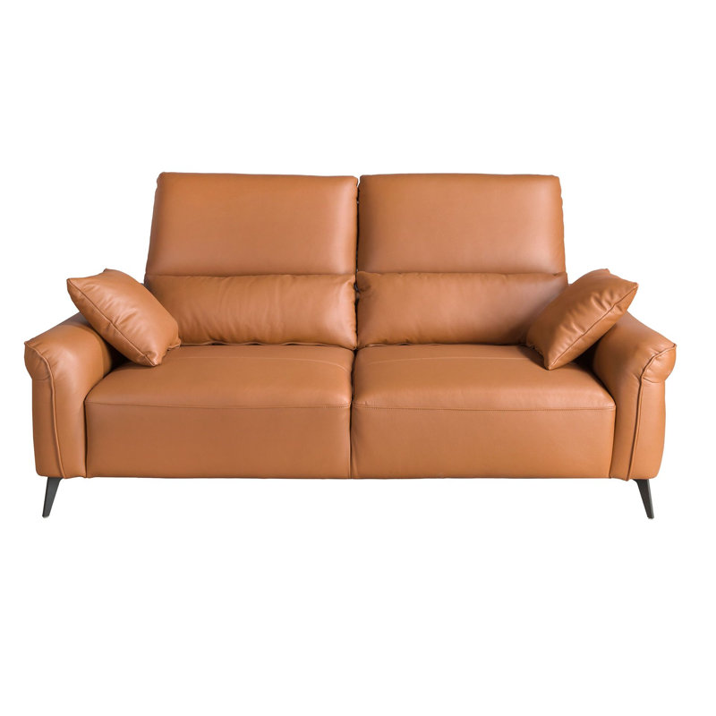 seater sofa brown leather, 107cm H x 209cm W x 105cm D, 3